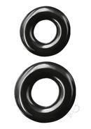 Renegade Double Stack Super Stretchable Cock Rings (set Of 2) - Black