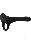 Zero Tolerance Cock Armor Rechargeable Silicone Vibrating Cock Ring With Long Bullet - Black