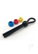 Boneyard Single Slide Cock Leash 2x Stretch Silicone - Black And Multicolor