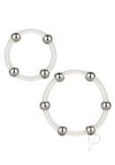 Steel Beaded Silicone Ring Set (2 Per Set) - Large/xlarge - Clear