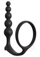 Anal Fantasy Collection Ass-gasm Silicone Cockring Anal Beads - Black