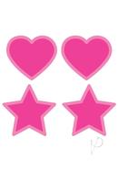 Peekaboo Glow In The Dark Hearts And Stars Pasties - Hot Pink