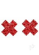 Leg Avenue X Factor Adhesive Nipple Jewel Stickers - O/s - Red