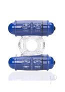 4b Double Wammy Silicone Dual Vibrating Couples Cock Ring - Blueberry